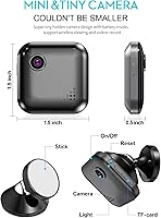 Vista 3 de Cámara oculta, 1080P Mini cámara espía HD WiFi cámaras de seguridad encubierta pequeña niñera con visión nocturna y detección de movimiento