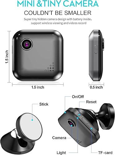 Miniatura 3 de Cámara oculta, 1080P Mini cámara espía HD WiFi cámaras de seguridad encubierta pequeña niñera con visión nocturna y detección de movimiento