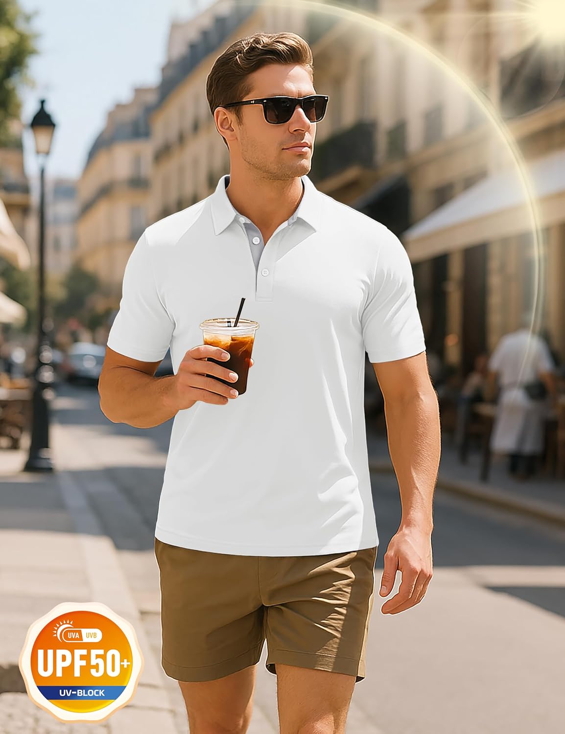 MAGCOMSEN Men's Polo Shirts Short Sleeve UPF 50+ Dry Fit Performance Golf Shirts Casual Athletic Collared Shirt