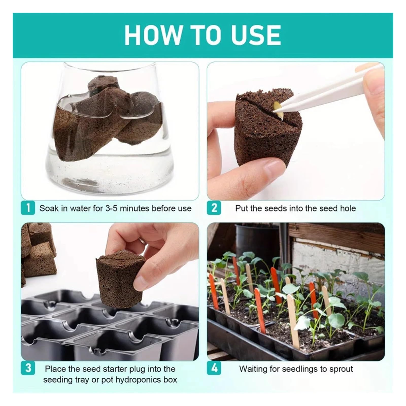 Spugne Per Coltivazione Baccelli di spugne for avviamento semi, tappi rapidi for radici torba e muschio, cubi ricambio for piantine for gli appassionati giardinaggio i principianti che crescono | Brown 20PCS-A