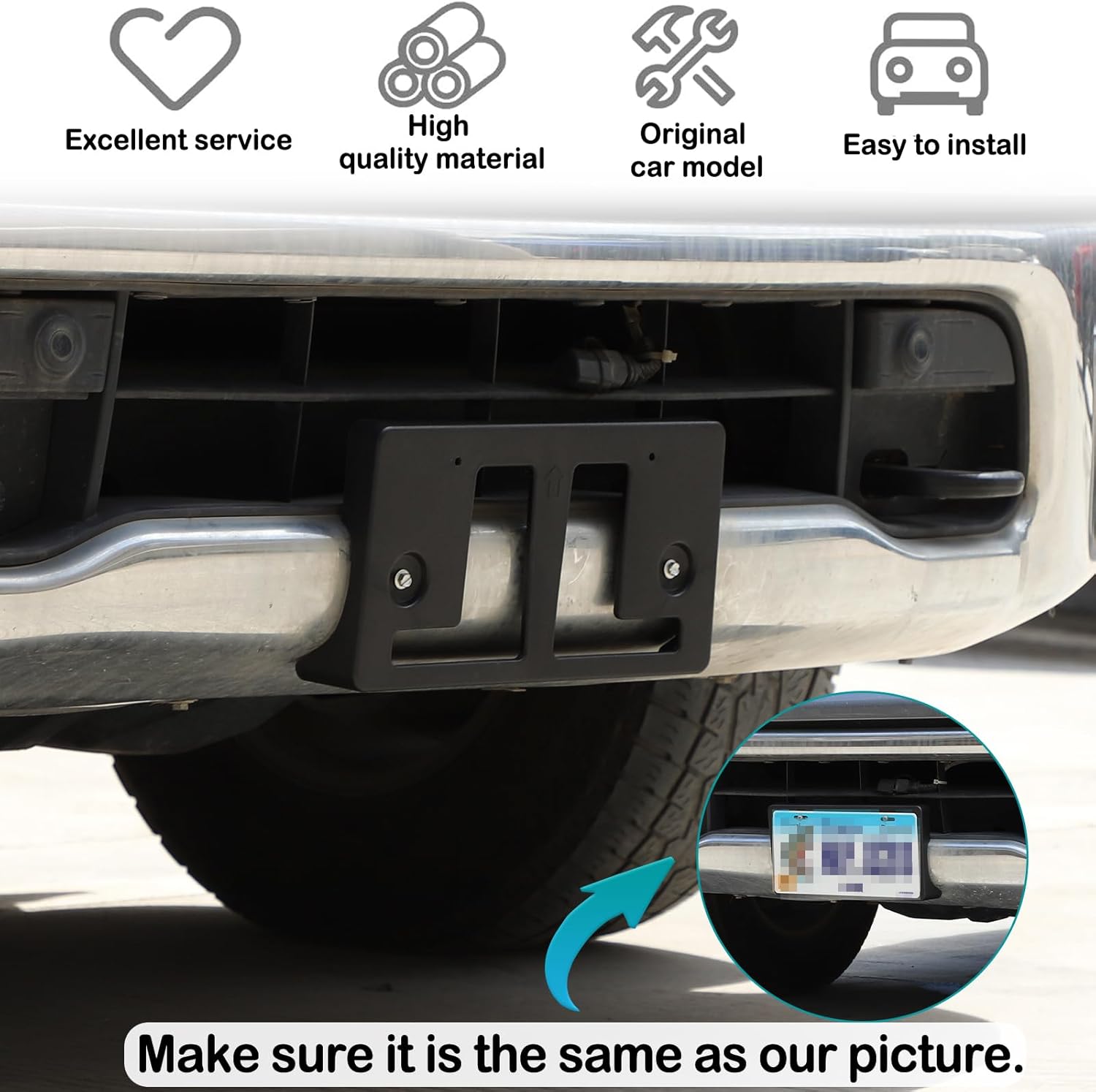 Front License Plate Bracket Holder Frame Compatible with Nissan Titan 2016-2024 License Plate Base Bracket Decorative Accessories (Black)