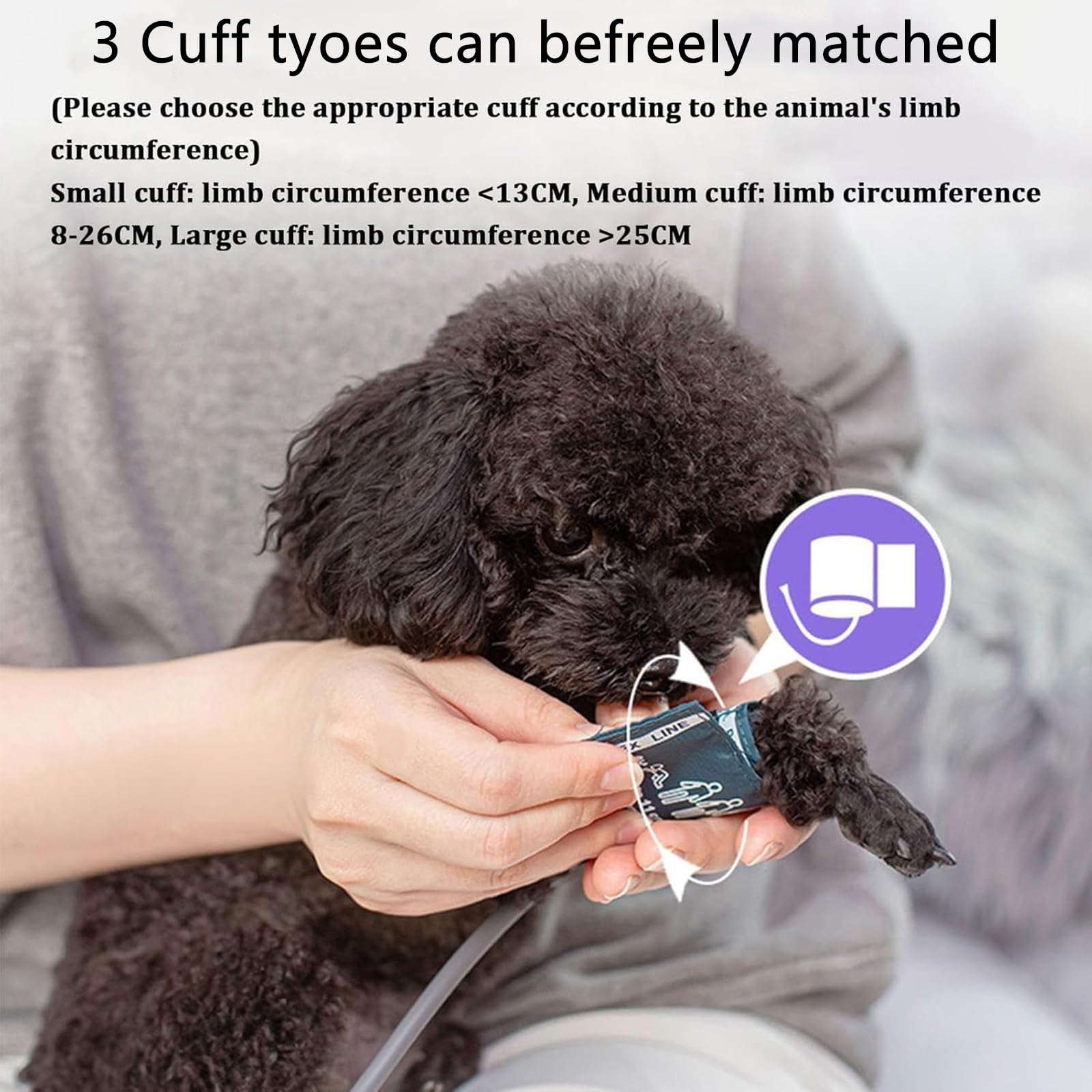 Misuratore Pressione Sanguigna Veterinario, Apparecchiatura Veterinaria Digitale, Sfigmomanometro Elettronico Con 3 Bracciali 3 Modalità, Display Digitale LCD, Per Gatti, Elefanti, Cura Degli Animali