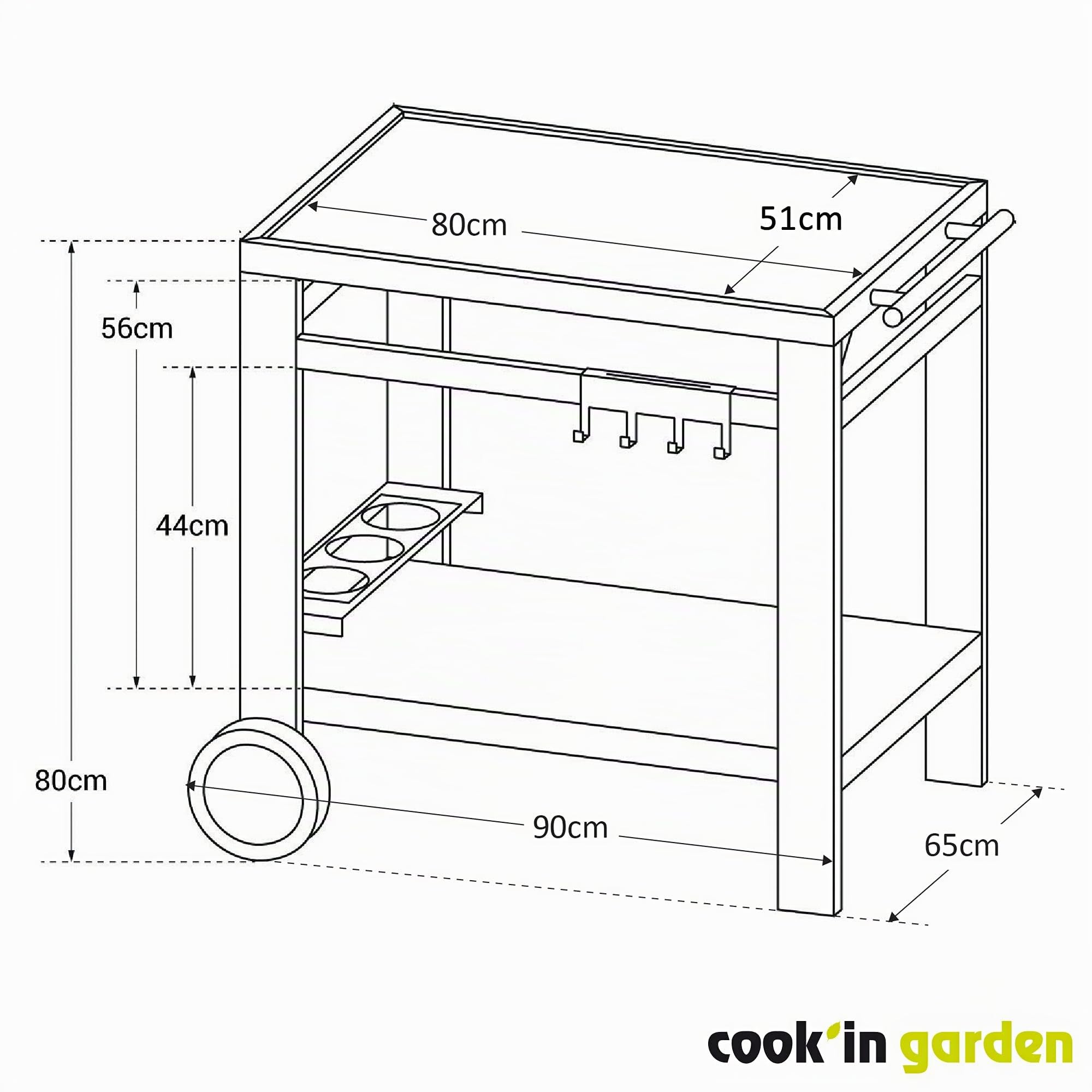 Cook'in Garden Carrito para Plancha MÉDIA M