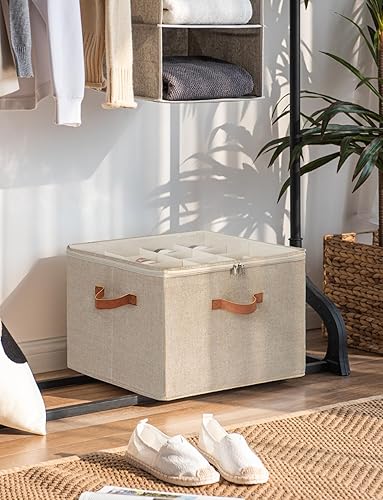 Miniatura 7 de StorageWorks Organizador de zapatos para armario, contenedores de tela para almacenamiento de zapatos con cubierta transparente, divisores