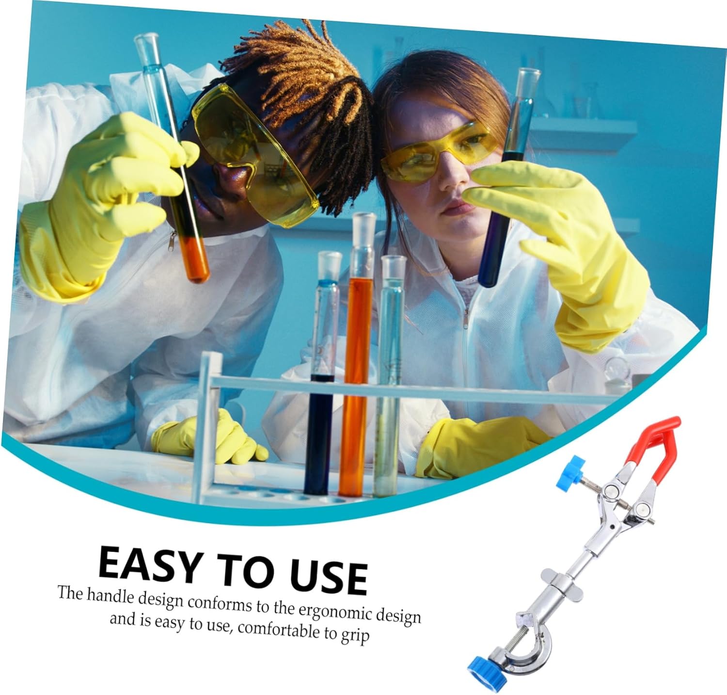 Unomor 4pcs Laboratory Adjustable Jaw Clamp Versatile Condenser Holder for Flasks and Test Tubes Rod Design for Enhanced Stability Sturdy Construction for Laboratory Use