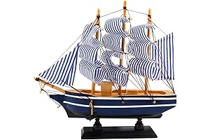 Dedoot Wooden Sailboat Decoration - For Nautical Theme Events and Room Décor