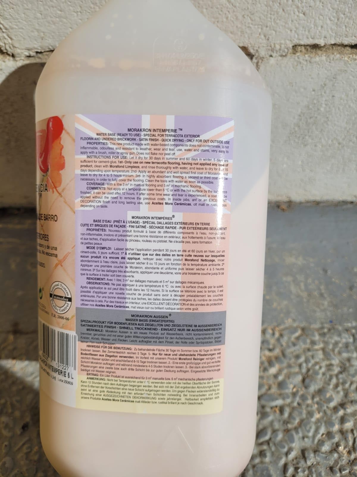Protector Morakron Intemperie al agua - Tamaño Envases 5 L