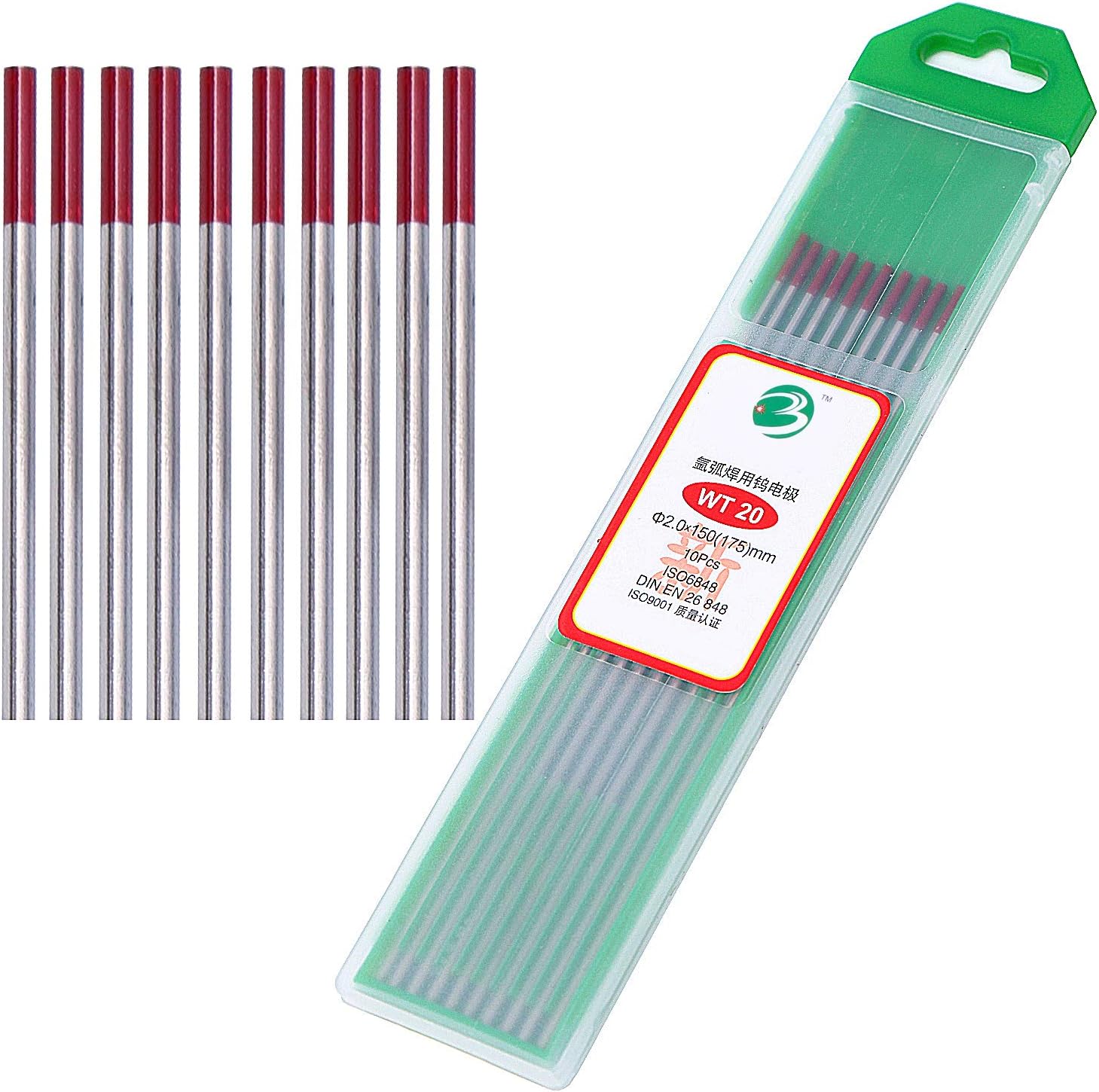 DAHAN Tungsten Electrodes Red Diam: 1/16”(1.6mm)
