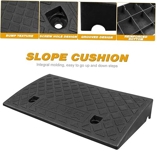 Miniatura 7 de DOITOOL 2 rampas para bordillos de entrada, altura de elevación de 2.6 pulgadas, rampas para sillas de ruedas resistentes para el hogar, rampas de