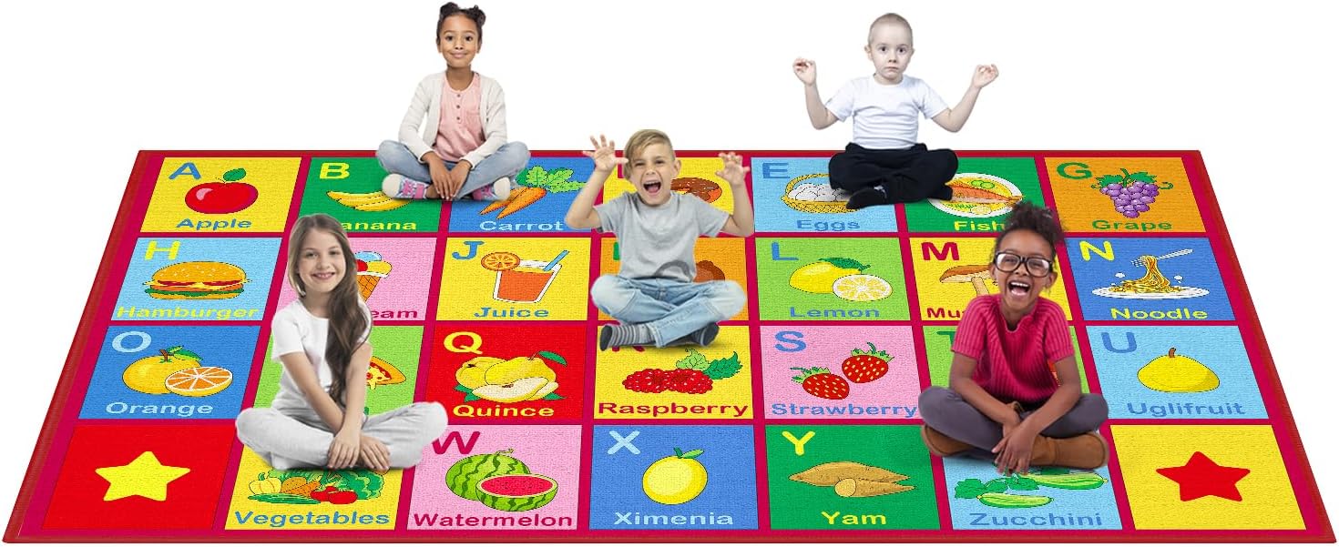 ABCarpet Classroom Rug Elementary Red Classroom Carpet