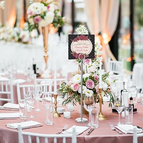 Miniatura 6 de Tosnail Paquete de 12 soportes para números de mesa de 12 pulgadas de alto, soporte resistente para tarjetas de lugar y exhibición de fotos, soporte