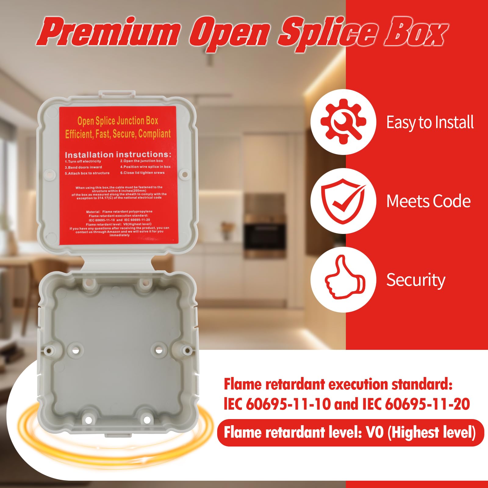 Open Splice Junction Box - 6 Pack, Easy Install -2