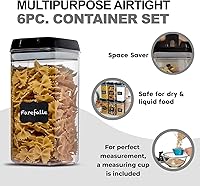 Vista 3 de Shazo Airtight Food Storage Containers with Lids - 6 PC BPA Free Clear Plastic Cereal Containers with Easy Lock Lids for Kitchen and Pantry