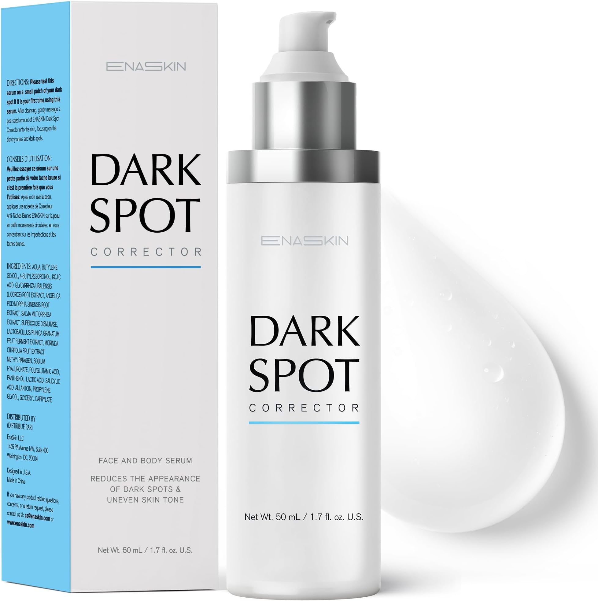 EnaSkin Rapid Tone Repair Face Serum: Dark Spot Body Corrector Age Spot Anti-Aging Skincare Spots Correcting - Brighten Restore Post-Blemish Acne Marks Brown Spots for Women and Men (50ML)