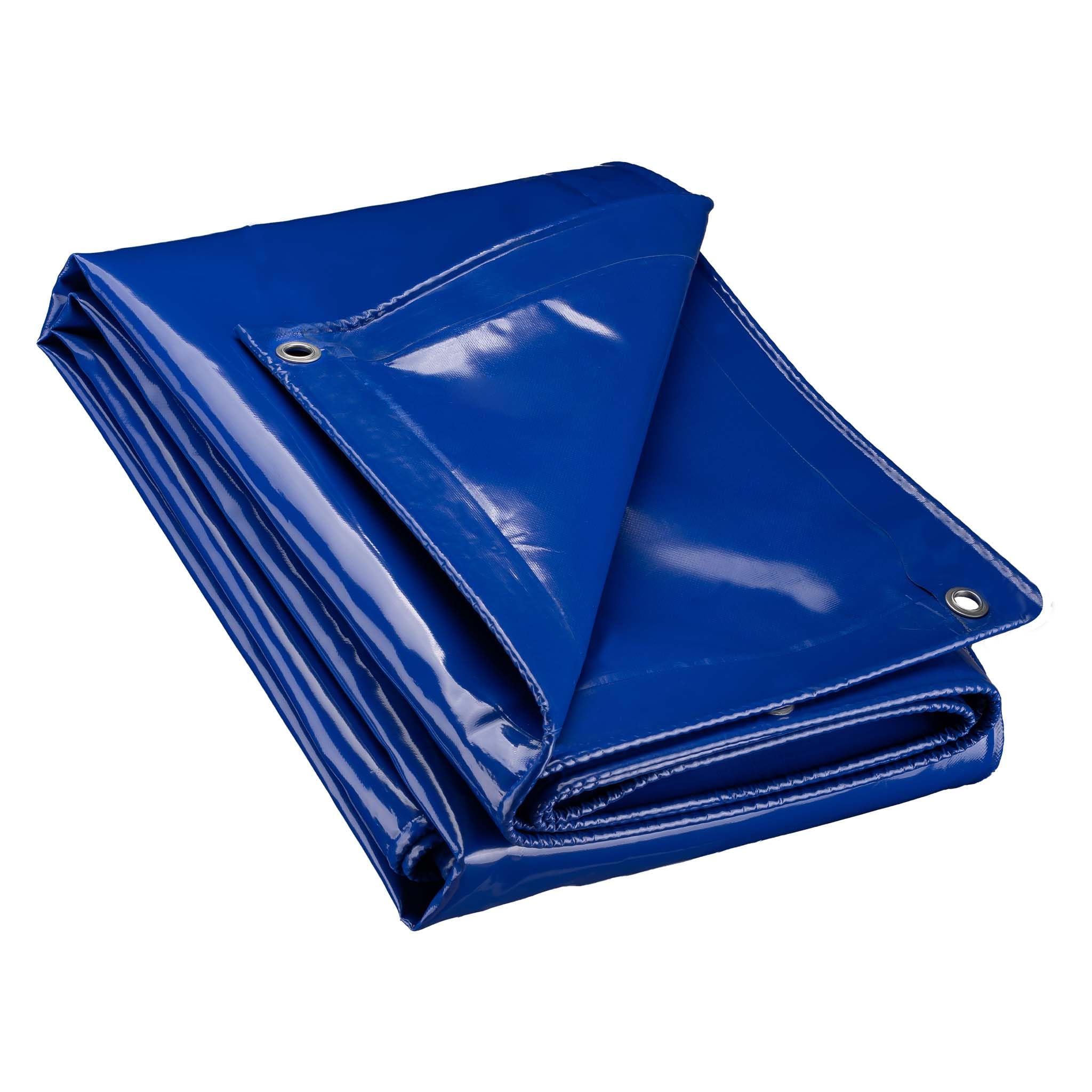 Wiltec Tarpaulin 3 x 5 m Blue Waterproof Heavy Duty Cover 650 g/m² Multipurpose Sheet for Covering Larger Items Like Furniture, Pools or Boats, Tear Resistant Tarp with Reinforced Eyelets