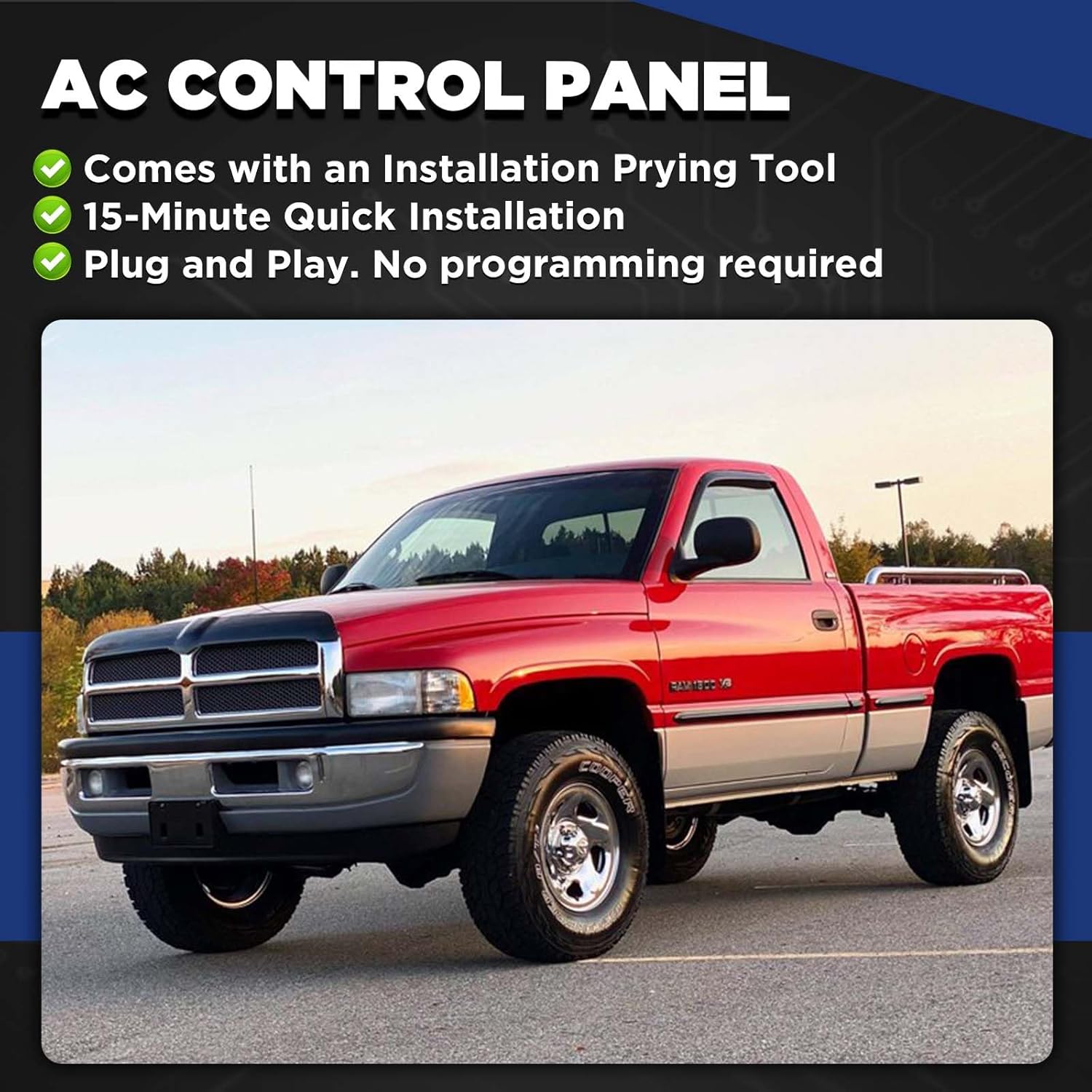 AITKEN HVAC Heater Climate Control Panel Switch Fit for 1998-2003 Dodge Ram Van Replace # 55055459AA 55055459AF