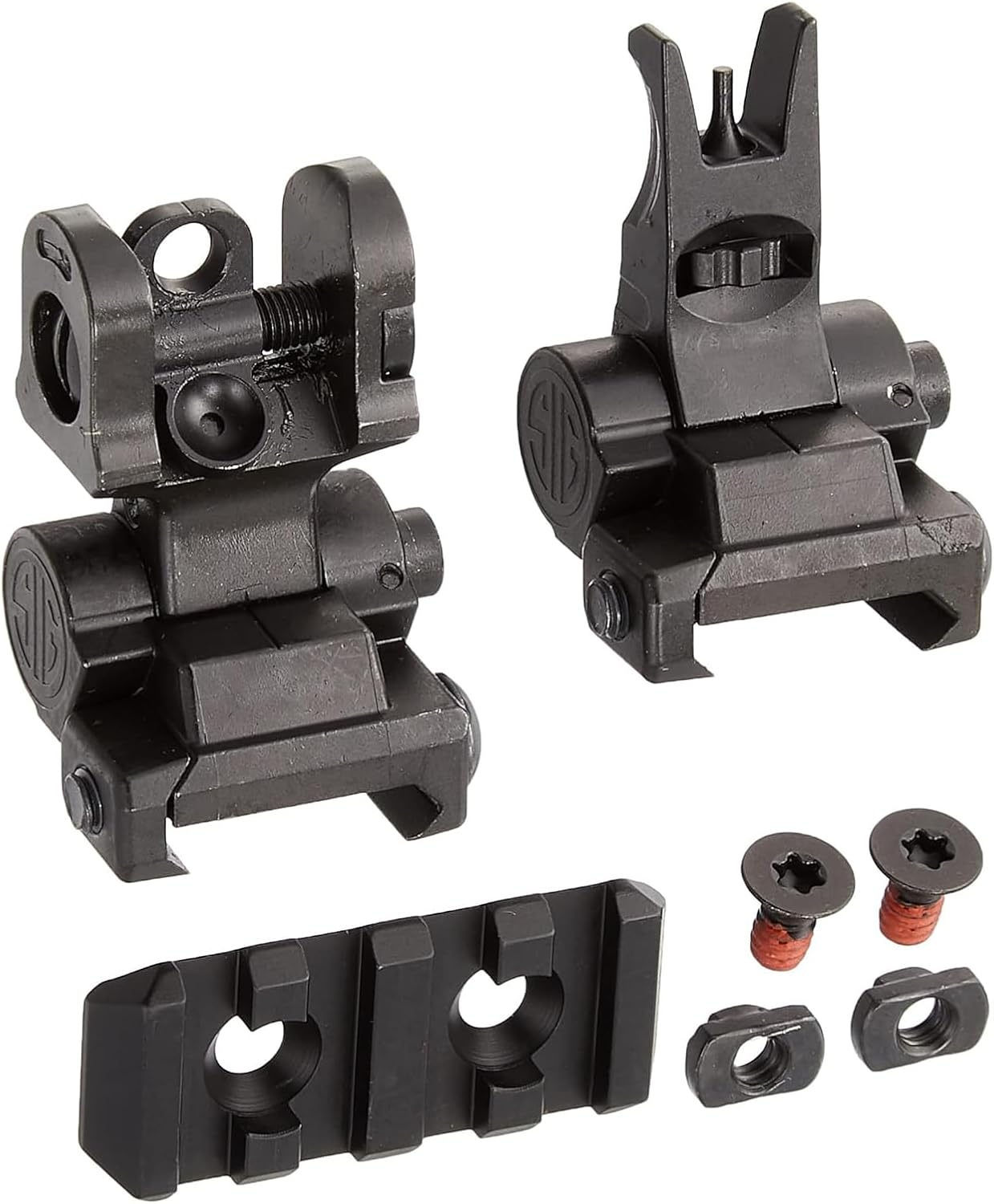 Sig Sauer Hunting Firearm Tread Front and Rear Sight Set, Adjustable Flip-Up Sights for Tread Pick Rail, Dual Aperture, Windage and Elevation Adjustable (KIT-TRD-Sights)