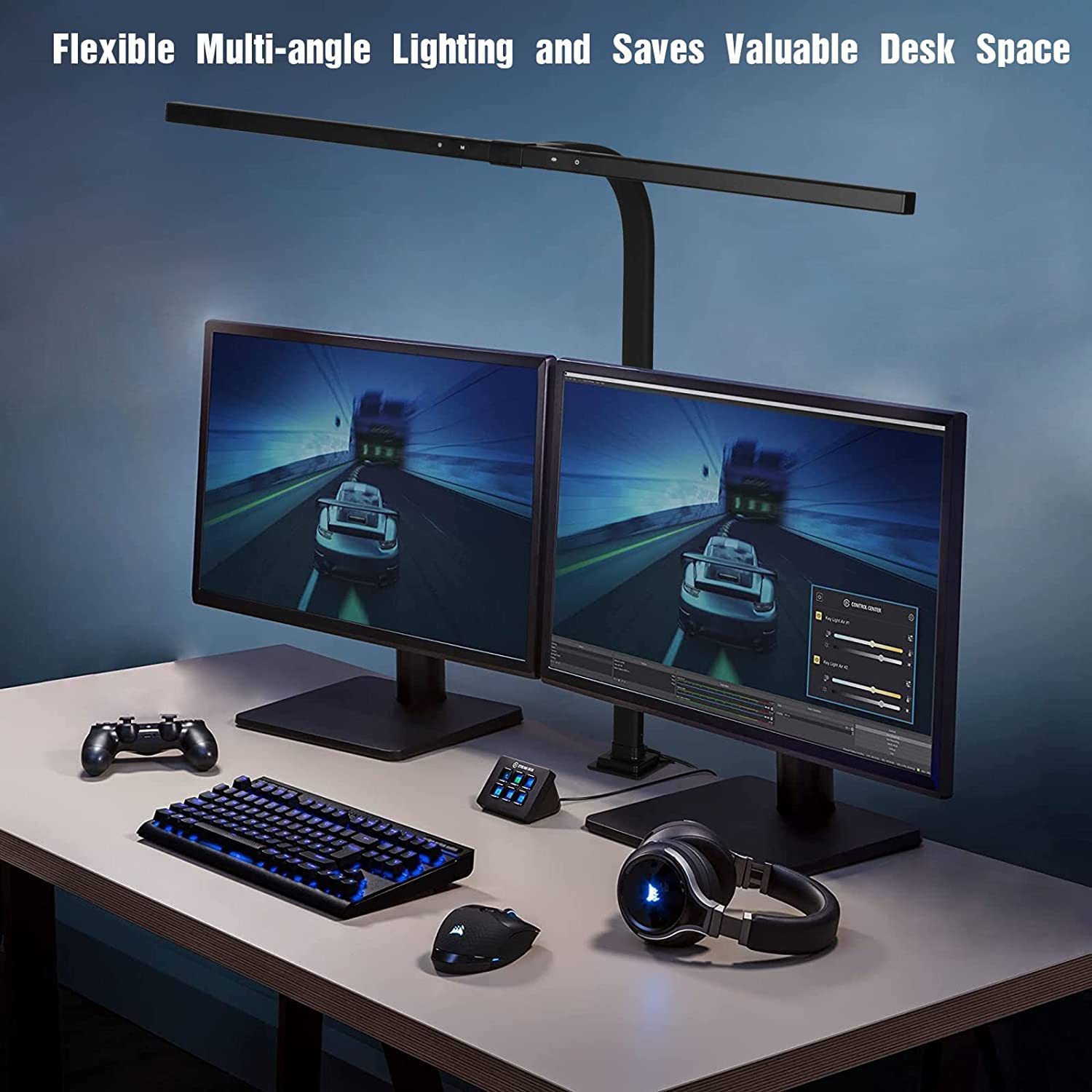 EYOCEAN Schreibtischlampe LED mit Auto-Dimmen, 80cm Tischlampe Klemmbar mit einstellbarer Farbtemperaturen, Augenschutz Vollspektrum Tageslichtlampe, Klemmleuchte mit Timer Funktion