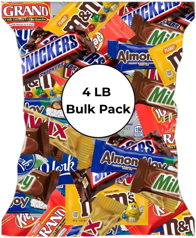 Halloween Assorted Chocolate Candy Variety Pack - 4lb Assorted Bulk Chocolate Candy & Chocolate Gifts - Halloween Chocolate Candy Individually Wrapped- Mixed Candy Chocolate Assortment Bags