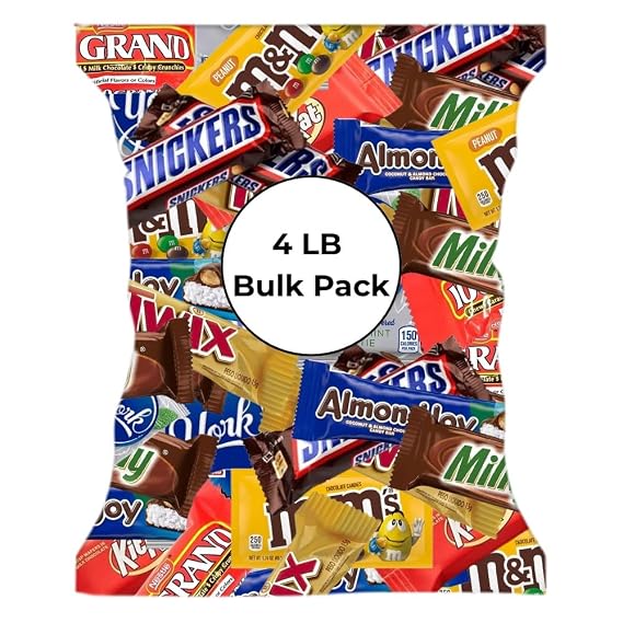 CandyKrave Halloween Assorted Chocolate Candy Variety Pack - 4lb Assorted Bulk Chocolate Candy & Chocolate Gifts - Halloween Chocolate Candy Individually Wrapped- Mixed Candy Chocolate Assortment Bags