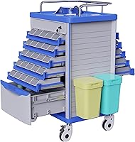 OLERN Medication Bins Cart: 200 Bins, 50 Medicine Boxes, Dual-Sided Access, Silent Casters - Medical Crash Cart for Clinics & Hospitals