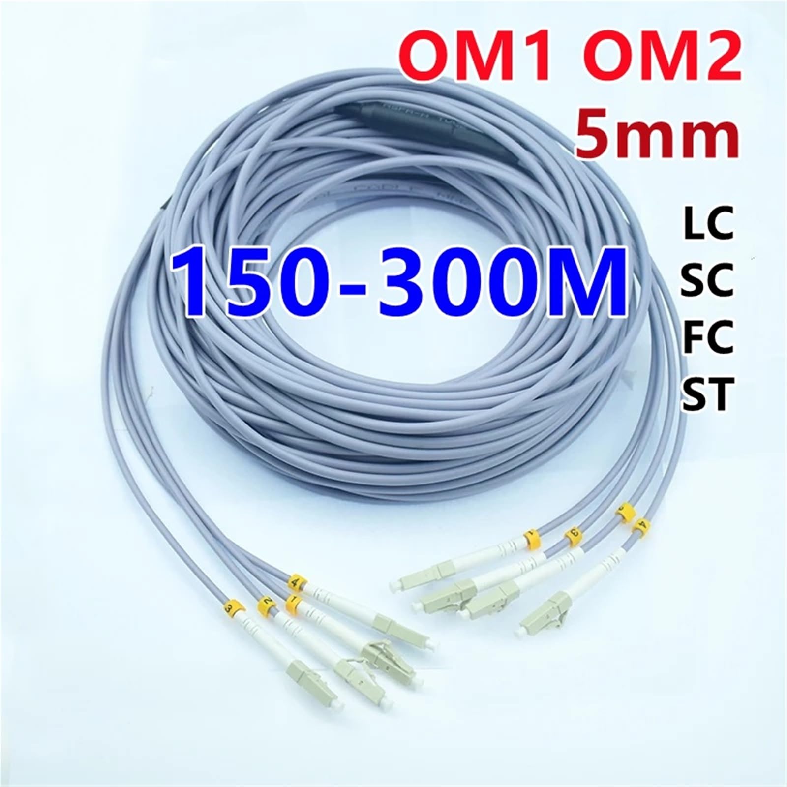 Cordon de raccordement à Fibre Optique blindé 4 conducteurs 150-300 m(150m E2000-E2000 OM2)