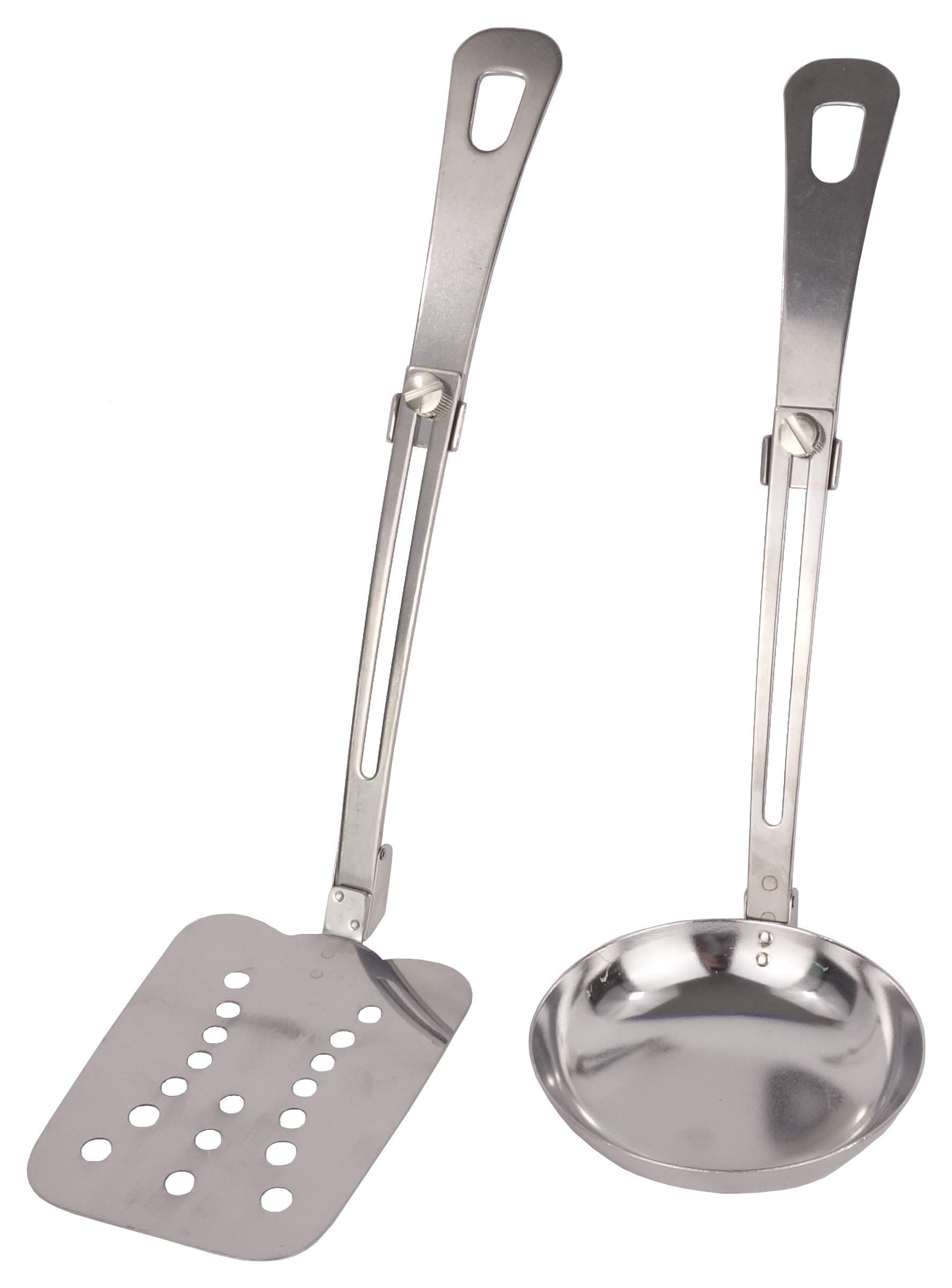 Captain Stag Folding Turner Ladle Set Stainless Steel Camping Utensils Japan