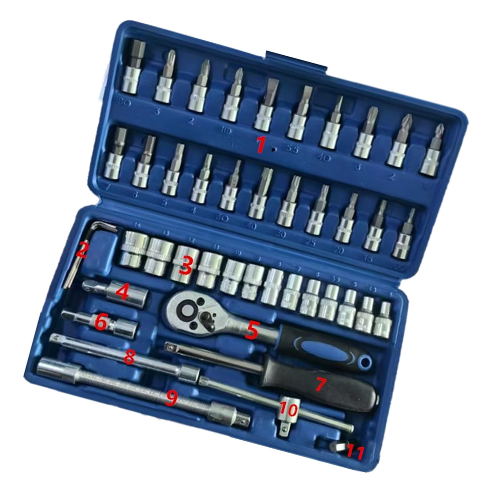 46 in 1 Car Ratchets Torques Wrench Tool Auto Repairing Spanner Wrench Hand for Vehicle Maintenance Socket Set
