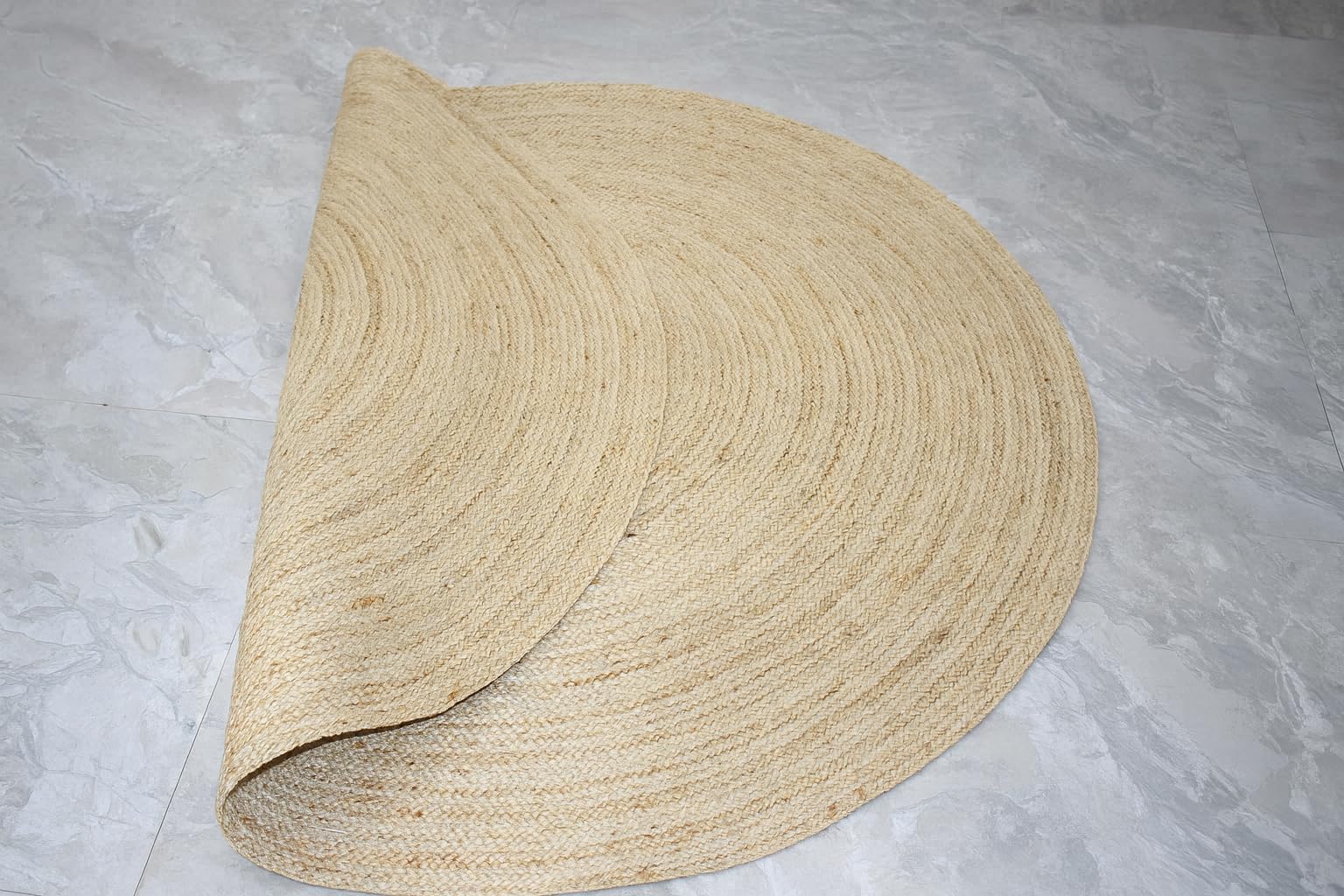 Tappeto rotondo in iuta naturale intrecciata a mano, per soggiorno, corridoio, sala da pranzo, 300 x 300 cm