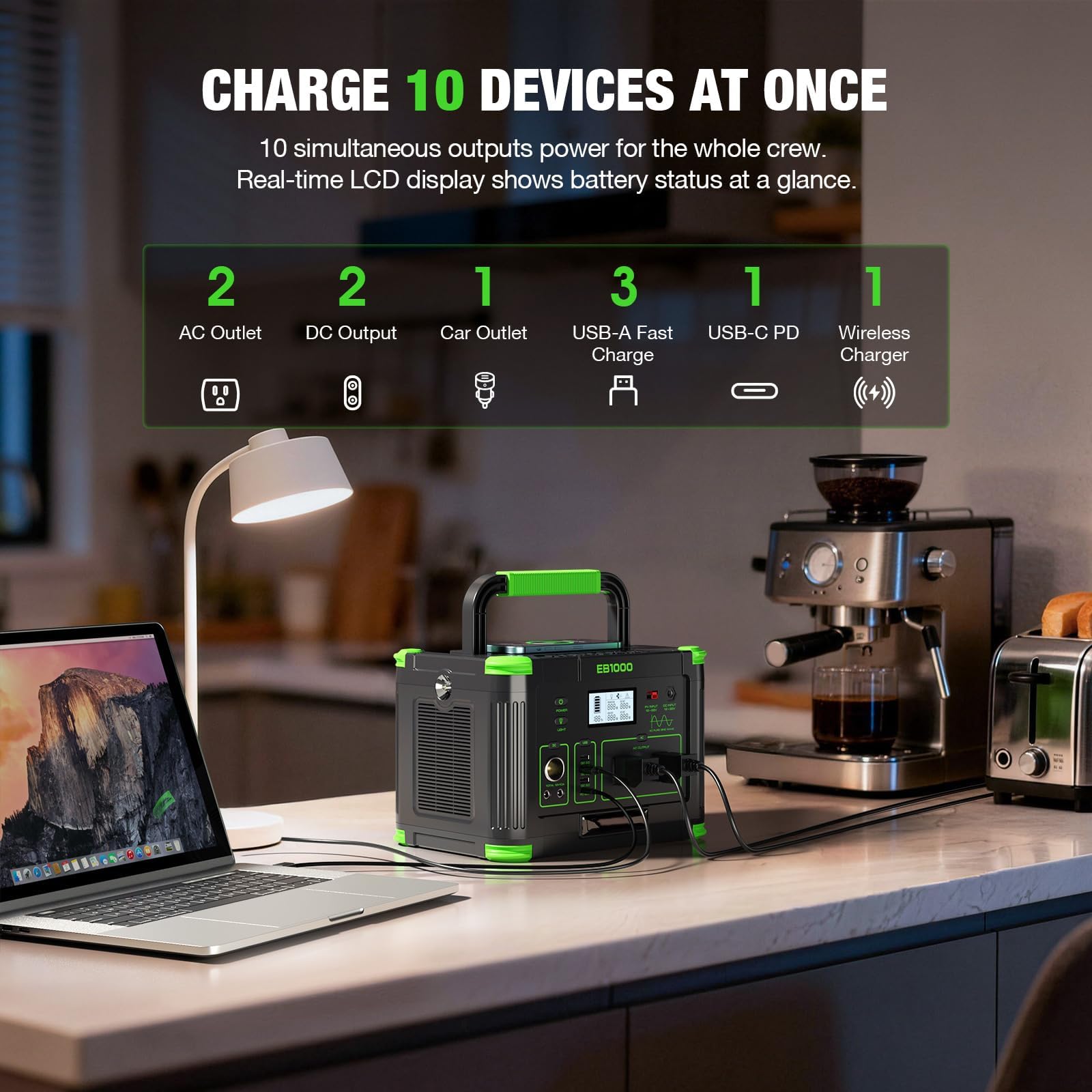 Amazon.co.jp: GRECELL 大容量ポータブル電源 1000W 270000mAh/999Wh