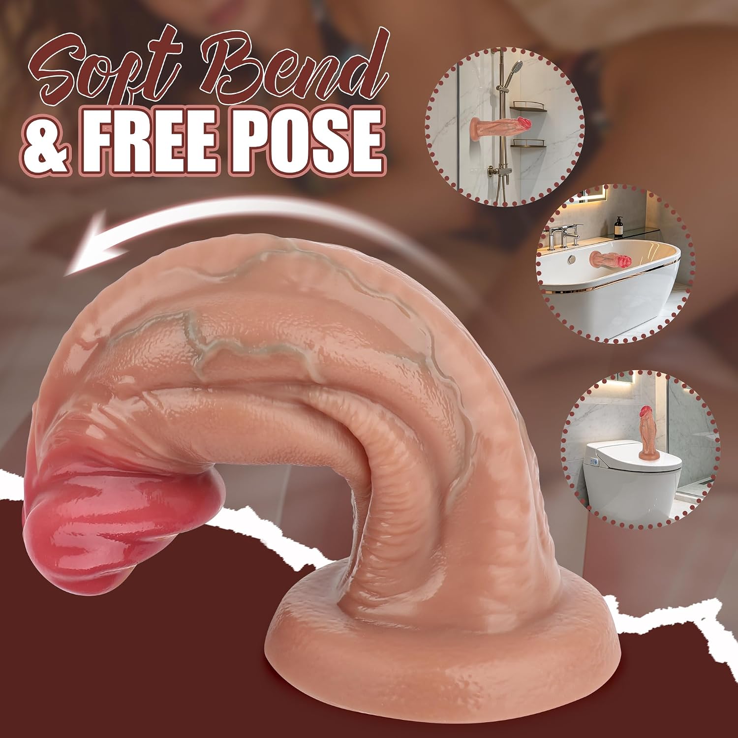 10 Inch Huge Thick Realistic Dildo for Anal Play, Girthy Big Head Suction Cup Silicone Real Skin Dildo, Giant Lifelike Soft Dildos for G Spot, Large Wide Fat Penis Adult Sex Toys for Men Women Couples