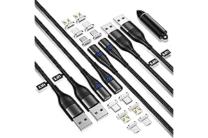 ajy Magnetic Charging Cable 4 Pack 1M 2M for IPhone Micro + Type C