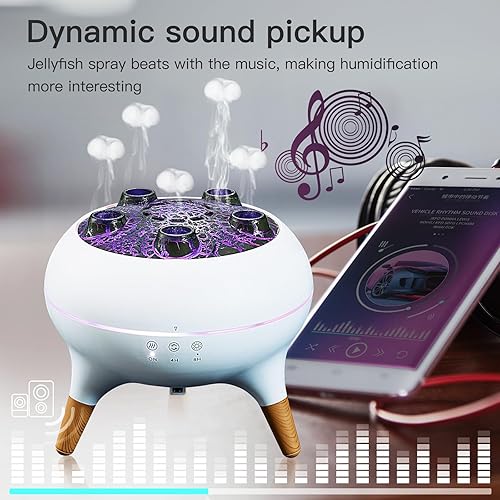 Miniatura 2 de Difusor de aceite esencial de 8.5 fl oz, difusor de medusas, humidificadores de aire, captación de sonido dinámico, aromaterapia ultrasónica,