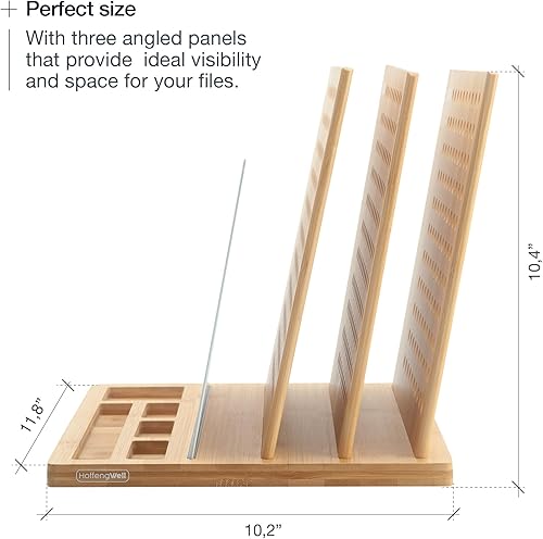 Miniatura 8 de Hoffengwell Organizador de archivos de madera para sistema de escritorio solución perfecta para la organización de la oficina en casa, clasificador