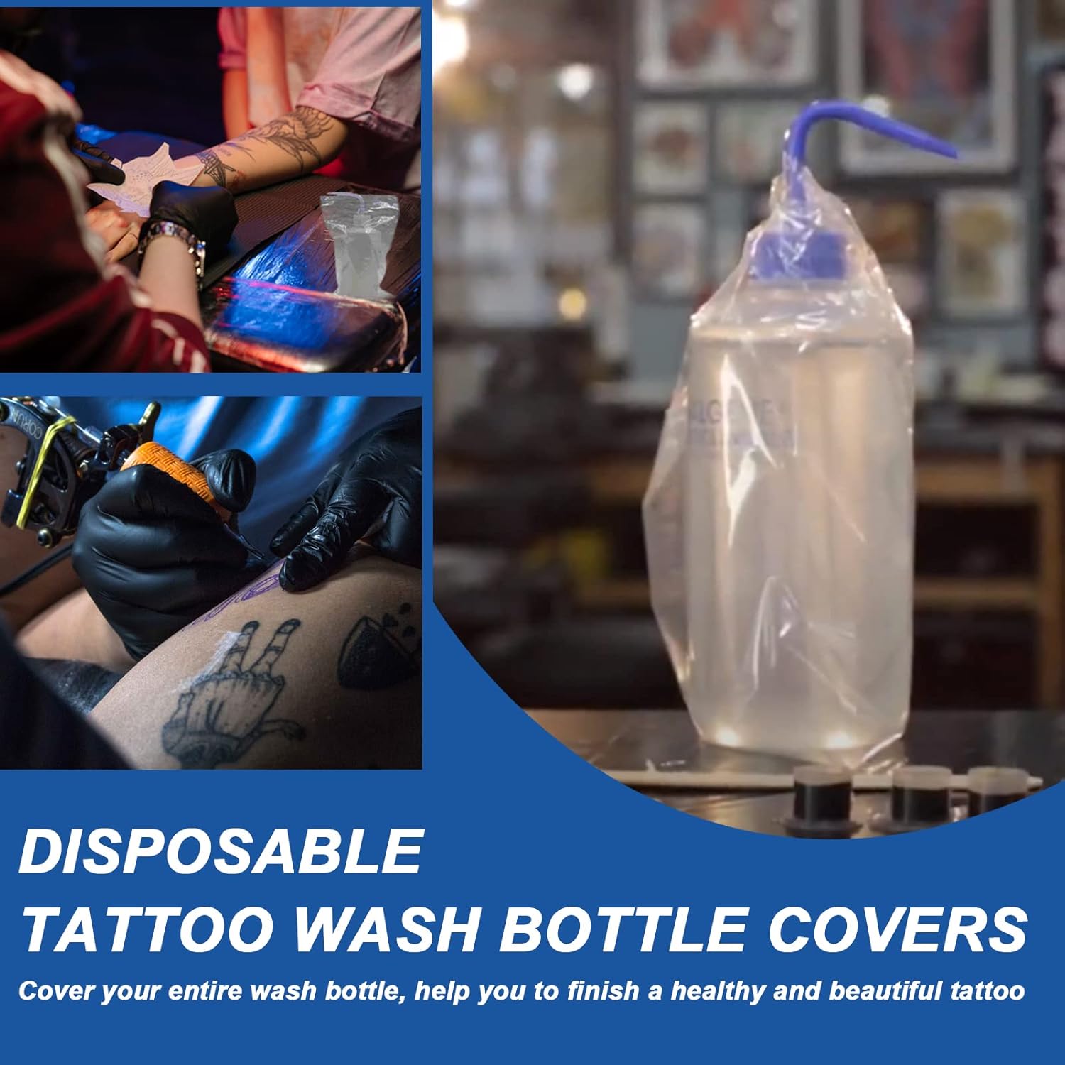 Tattoo Bottle Bags - Gakonp 250pcs Disposable Tattoo Wash Bottle Bags Squeeze Bottle Bags for Tattoo Bottles Tattoo Supplies Tattoo Kits Tattoo Accessories : Beauty & Personal Care