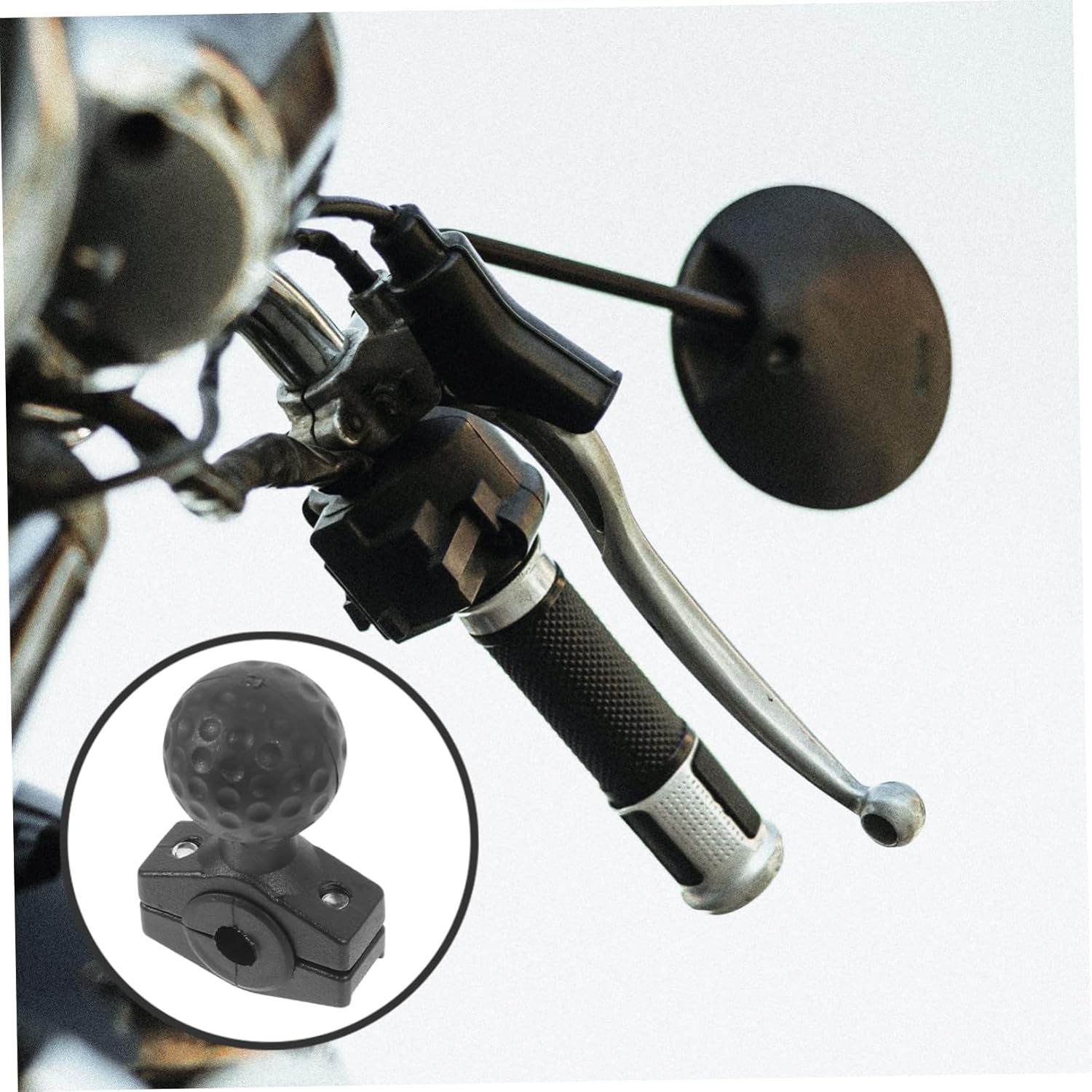 Alipis 4pcs Adjustable Motorcycle Mirror Mount Rotation Secure Thin Tube Clamp Easy Installation for Various Motorcycles