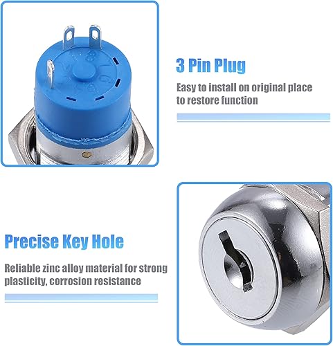 Miniatura 4 de X AUTOHAUX 1 juego de arranque de encendido y apagado de bloqueo con 4 teclas de movilidad scooter interruptor de llave 3 ruedas 4 ruedas sillas