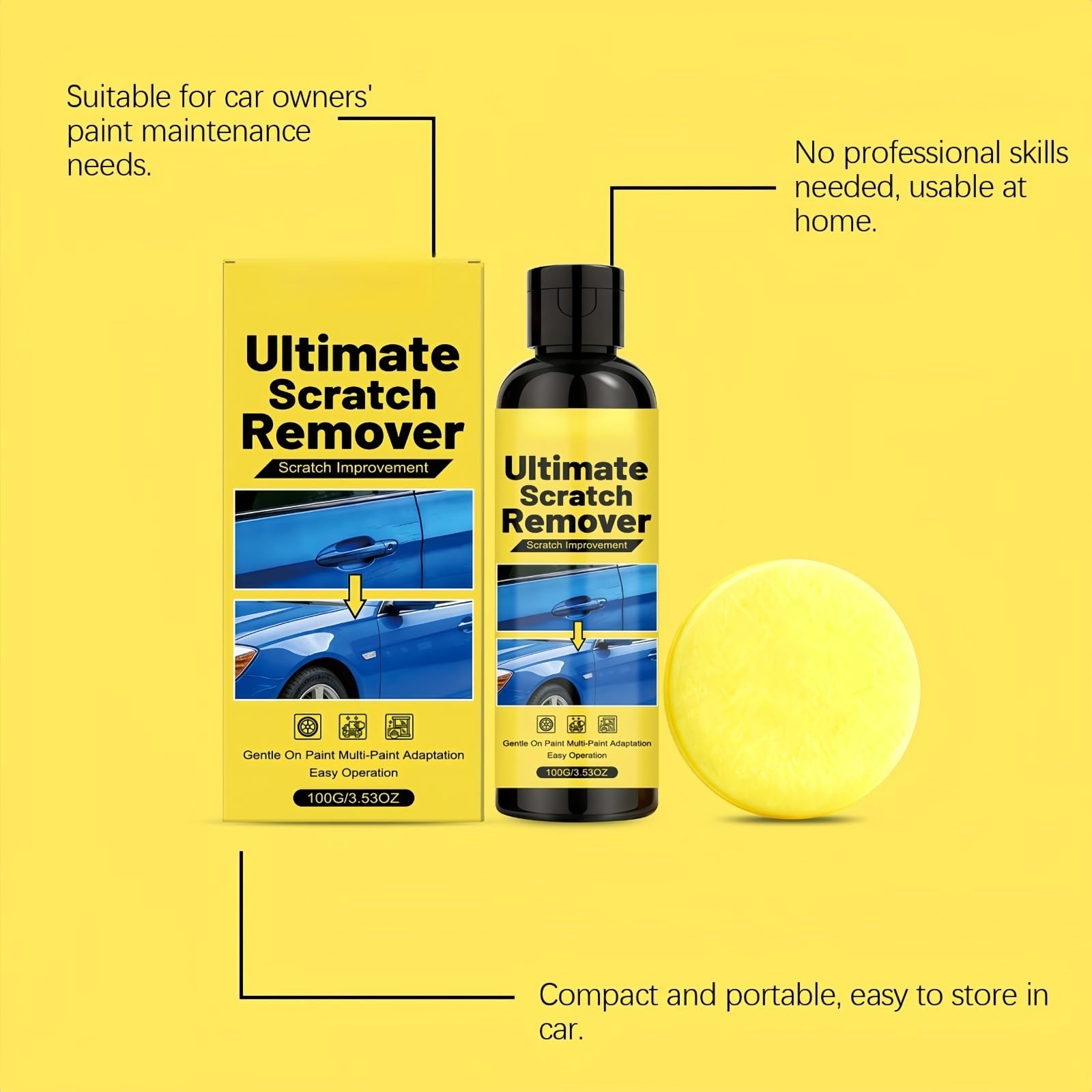 Efface Rayure Profonde Voiture, Produit Efface Rayure Voitures Car Scratch Remover Avec Eponge