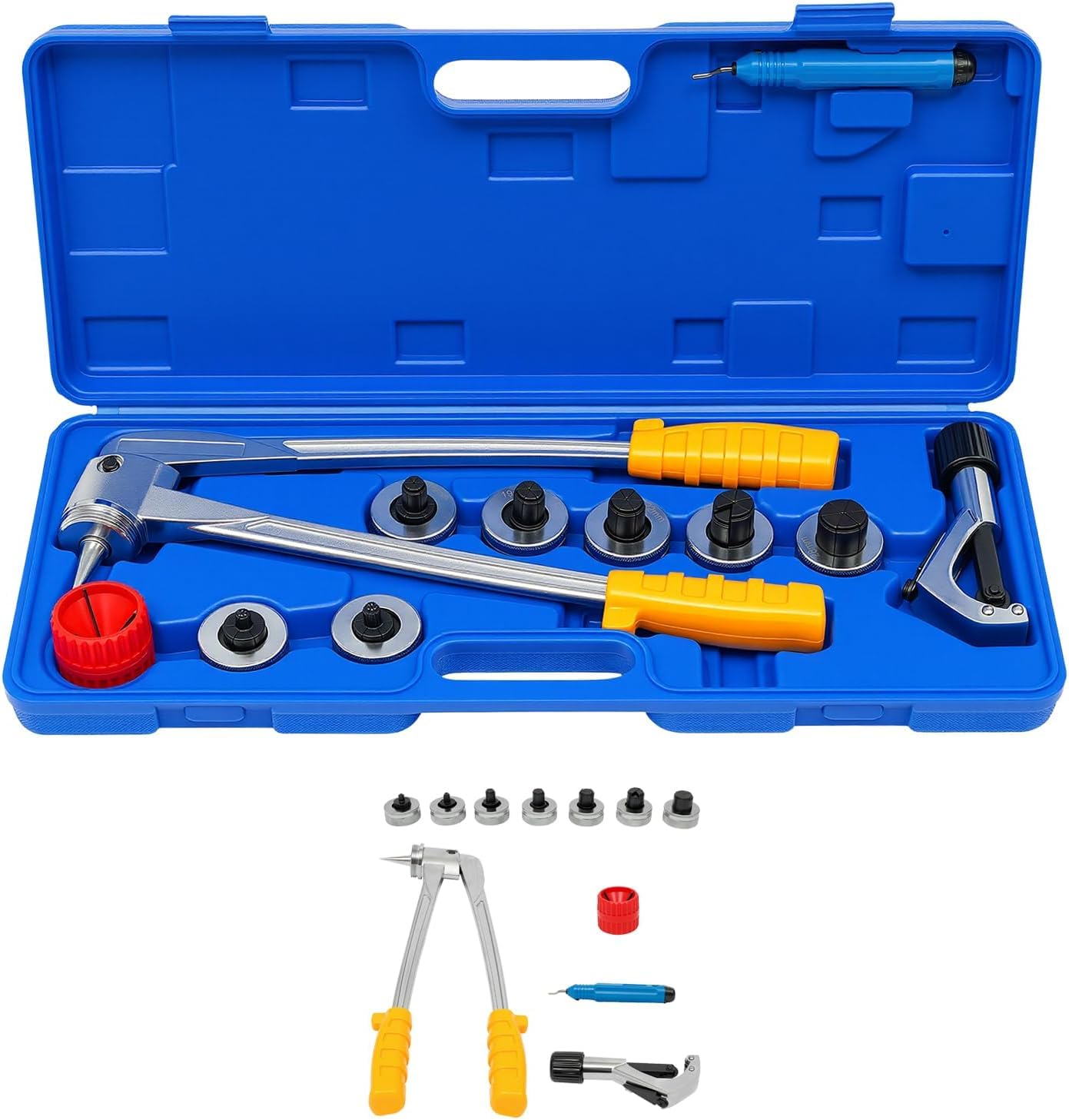 Kit de expansión manual de tubos con 7 cabezales de ensanchamiento
