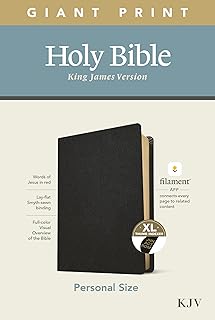 Holy Bible: KJV, Black, Genuine Leather, Filament Enabled, Personal Size Giant Print BibleTyndale