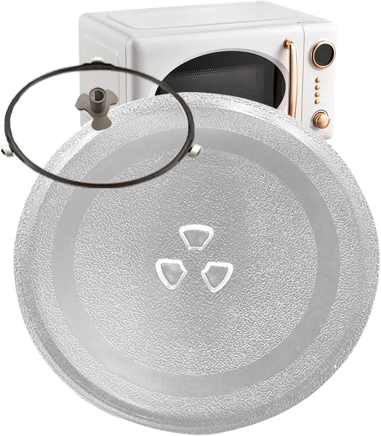 Microwave Turntable Glass Plate-Y-Shaped Bottom Design, Microwave Plate Smooth Running-for Microwave Oven, Durable Microwave Plate Replacement, With Turntable Motor Couple ( Size : 12.4in/315mm )