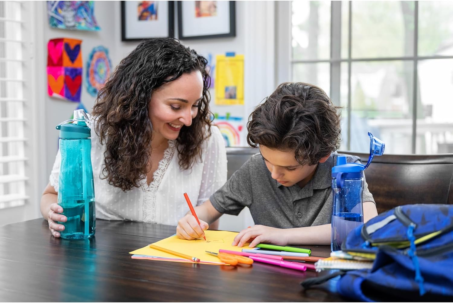 Pogo Plastic Water Bottle with Straw Lid and Carry Handle, Reusable, BPA Free, Dishwasher Safe, Perfect for Travel, School, Outdoors, and Gym | 32oz, 40oz - Image 2