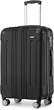 Kono 28 Inch Large Hard Shell Luggage ABS+PC Lightweight Suitcase with 4 Wheels Spinner Business Trip Trolley Case Suitcase (Black)