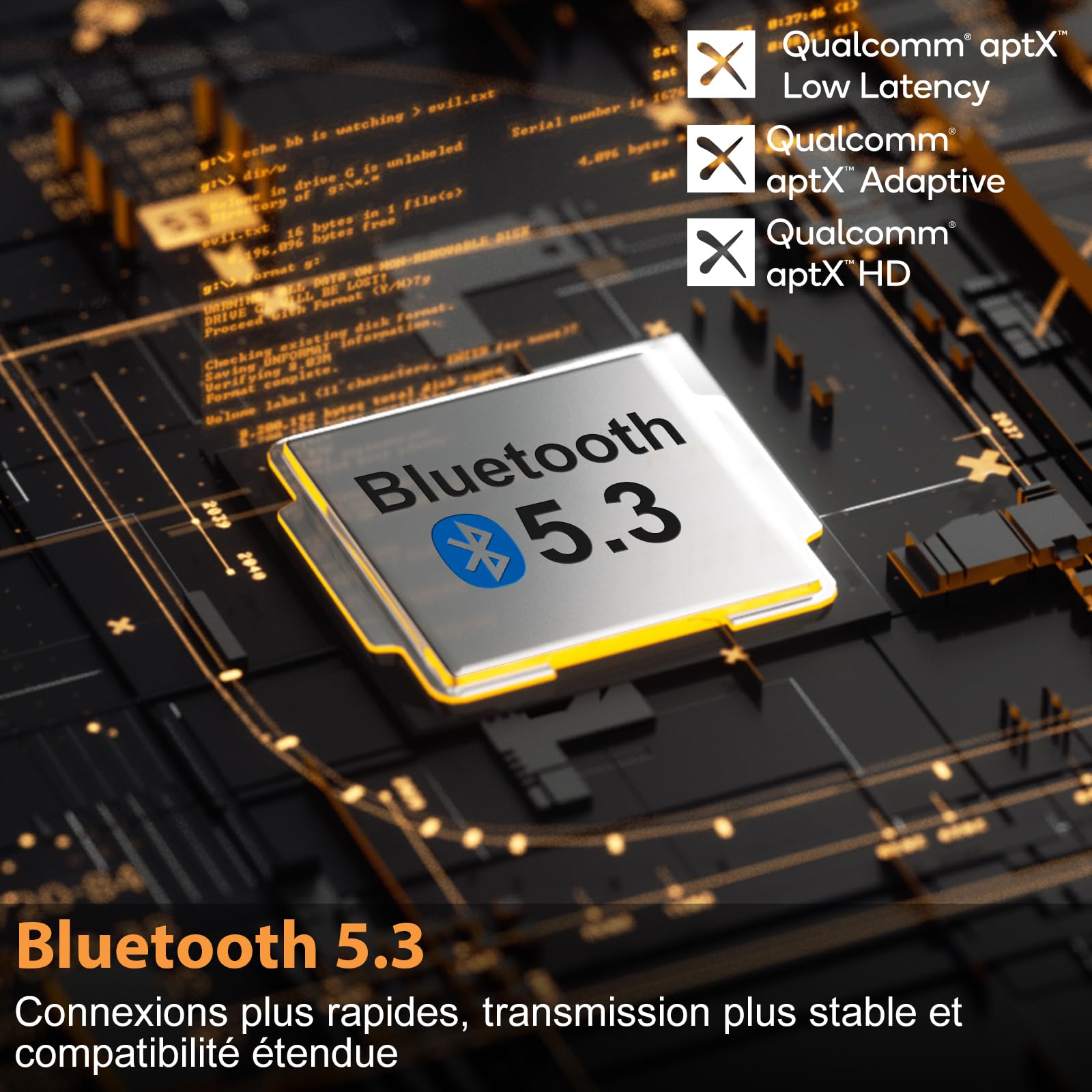 1Mii B06T6 Émetteur Bluetooth 5.3 pour TV vers 2 Casques sans Fil, aptX Adaptive & Faible Latence, Transmetteur Adaptateur Bluetooth, Double Connexion, Contrôle du Volume, Optique/USB/AUX/RCA