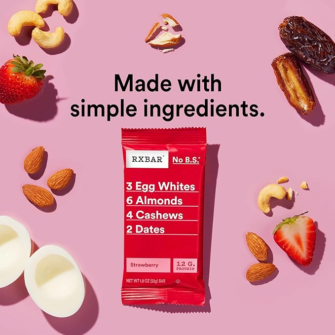 RXBAR Barra de Proteína, Fresa, 22oz, 12 Unidades miniatura 6