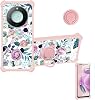 Case Compatible for Honor X9c Smart Phone Case Cover with 1 Tempered Glass Screen Protector Hard PC Soft Silicone Ring Support Colorful Reflect Light IMDF-HUA3