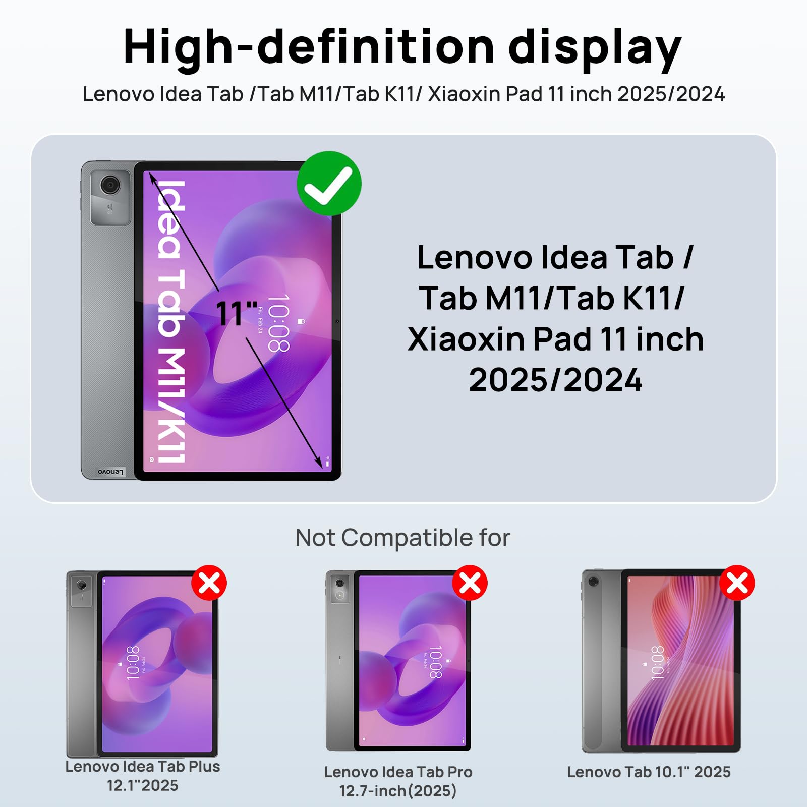 Gerutek Funda Anticaída para Lenovo Idea Tab 11 Pulgadas 2025/Tab K11 Gen 2/Tab M11/Xiaoxin Pad 11", (TB-336ZU/TB-336FU), Carcasa Rugosa con Soporte Giratorio, Correa de Mano/Hombro, Portalápiz, Negro