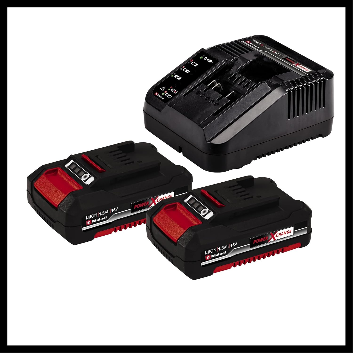 Einhell 1.5Ah Power X-Change batteries and charger