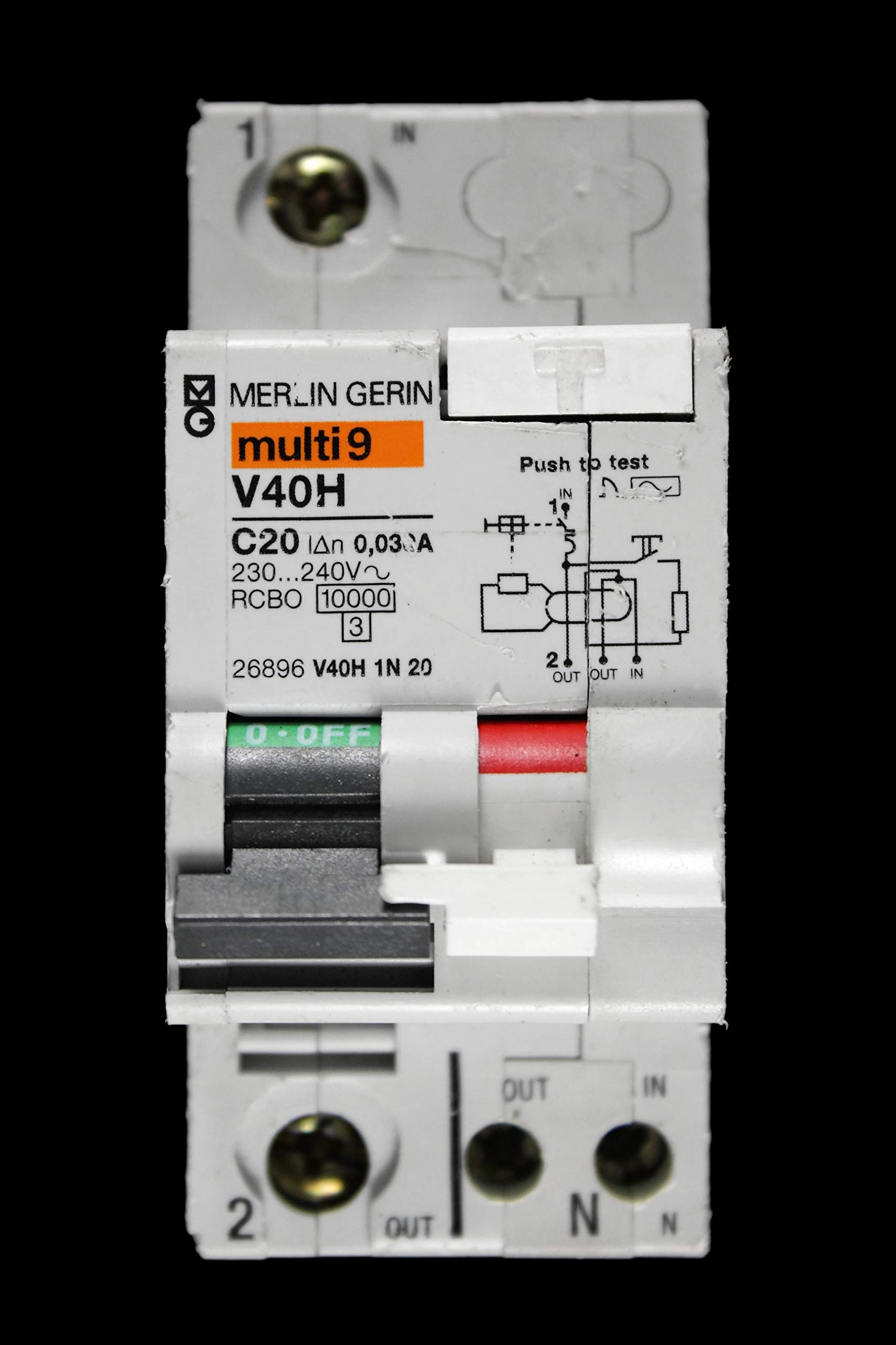 Merlin Gerin RCBO C 20 AMP 30ma RCD MCB 26896 V40H A