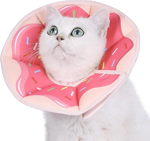 Pawfun Collar de cono de gato, suave, collar protector de recuperación para gatos para dejar de lamerse después de la cirugía, cómodo collar